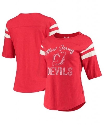 Women's by Alyssa Milano Red New Jersey Devils Linebacker T-shirt Red $19.80 Tops