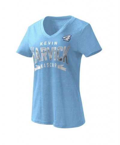 Women's Light Blue Kevin Harvick Dream Team V-Neck T-shirt Light Blue $15.91 Tops