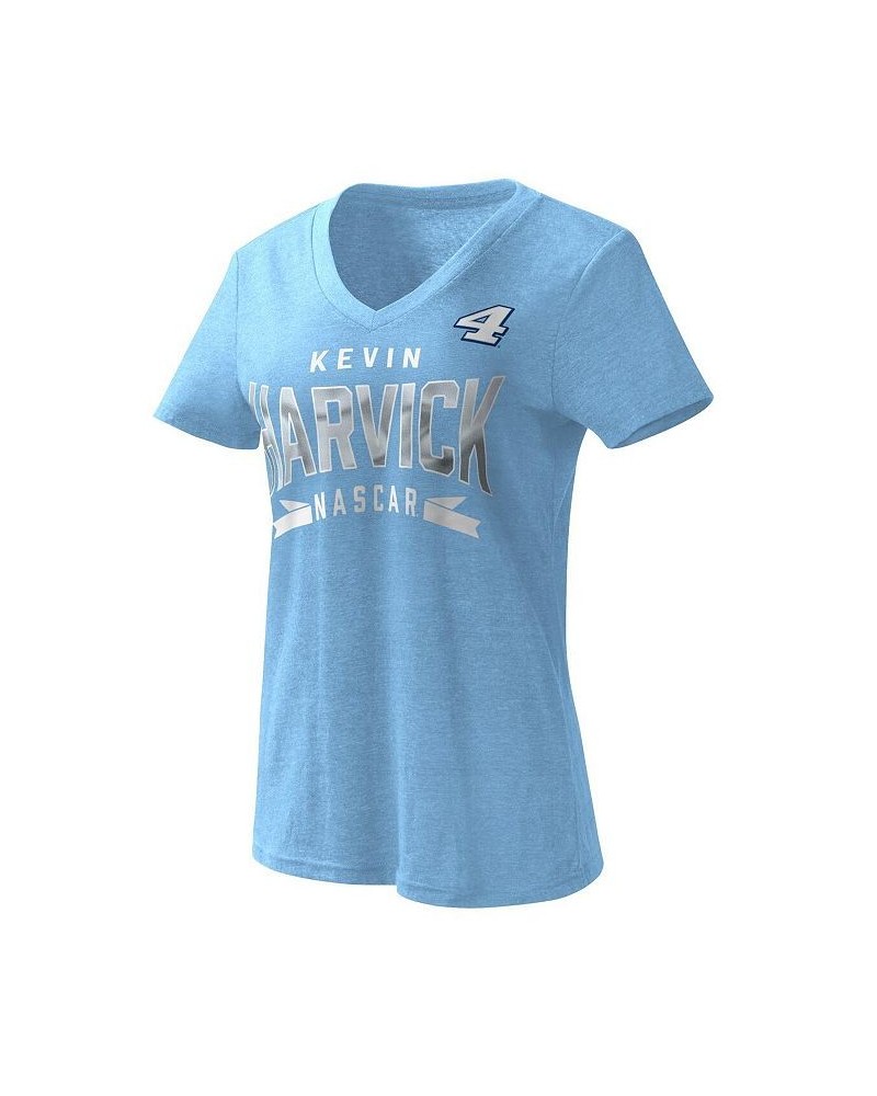 Women's Light Blue Kevin Harvick Dream Team V-Neck T-shirt Light Blue $15.91 Tops