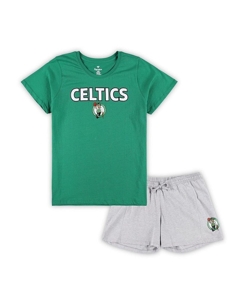Women's Boston Celtics Plus Size T-shirt and Shorts Combo Set Kelly Green, Heather Gray $37.80 Outfits