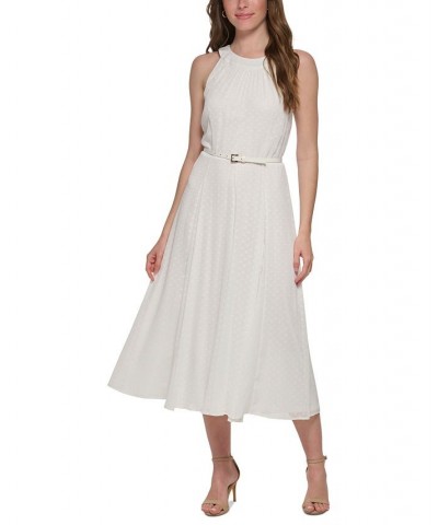 Women's Fresh Clip-Dot Sleeveless Midi Dress Ivory/Cream $33.30 Dresses