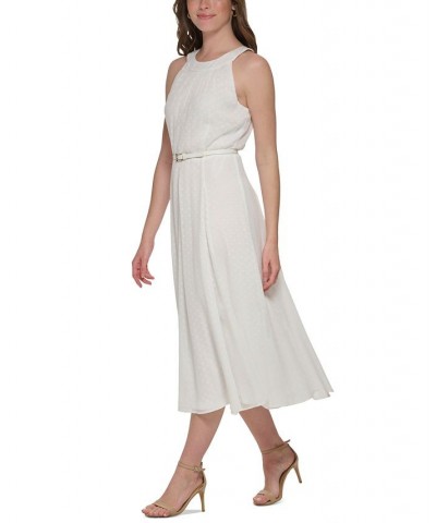 Women's Fresh Clip-Dot Sleeveless Midi Dress Ivory/Cream $33.30 Dresses