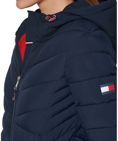 Women's Hooded Packable Puffer Coat Crimson $42.90 Coats