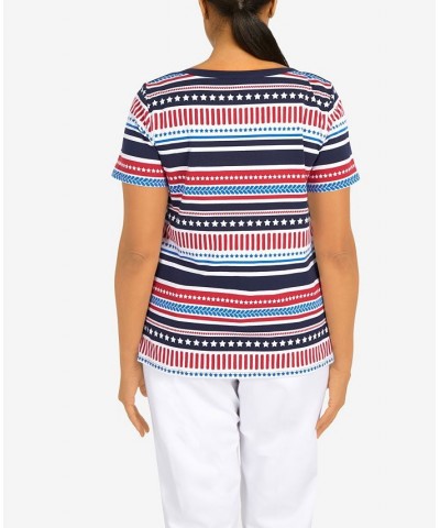 Women's Americana Stripe Top Multi $29.03 Tops