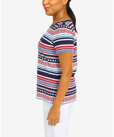 Women's Americana Stripe Top Multi $29.03 Tops