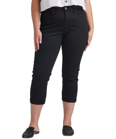 Plus Size Cecilia Mid Rise Capri Pants Black $29.40 Pants