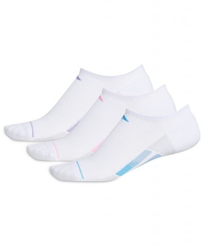 Women's 3-Pk. Superlite 3-Stripe No-Show Socks White/clear Blue/magic Lilac Purple $12.24 Socks