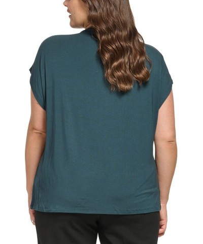 Plus Size Dolman-Sleeve Pullover Knit Top Forest $24.20 Tops