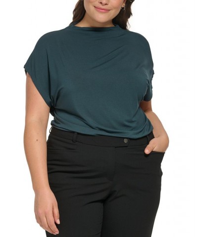 Plus Size Dolman-Sleeve Pullover Knit Top Forest $24.20 Tops