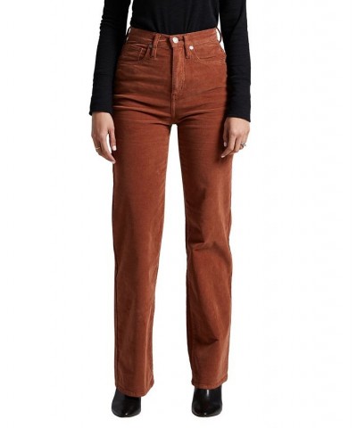 Women's Highly Desirable High Rise Trouser Leg Pants Brown $42.24 Pants