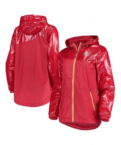 Women's Scarlet San Francisco 49ers Double-Coverage Full-Zip Hoodie Jacket Scarlet $43.05 Jackets