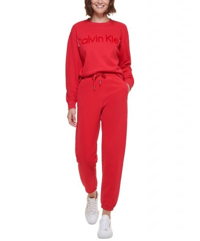 Women's Relaxed Fit Elastic-Waist Pull-On Jogging Pants Hot Magenta $21.47 Pants