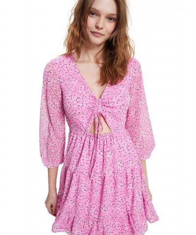 Women's Polka-Dot O-Ring Dress Havan Pink Combo $27.00 Dresses