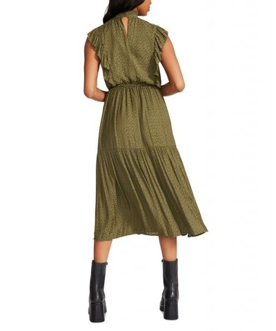 Women's Anna Smocked-Neck Dress Olive Night $25.76 Dresses