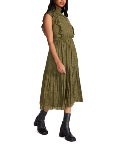 Women's Anna Smocked-Neck Dress Olive Night $25.76 Dresses