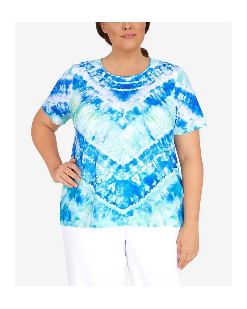 Plus Size Cool Vibrations Tie Dye Chevron T-shirt Multi $30.83 Tops