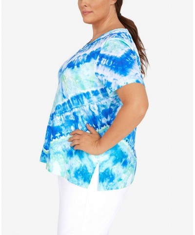Plus Size Cool Vibrations Tie Dye Chevron T-shirt Multi $30.83 Tops