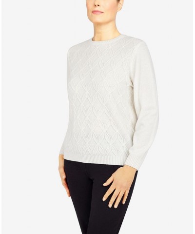 Petite Size Classics Chenille Cable Stitch Sweater Ivory/Cream $20.93 Sweaters
