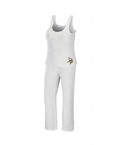 Women's Cream Minnesota Vikings Plus Size Cozy Scoop Neck Tank Top and Pants Set Cream $43.70 Pajama