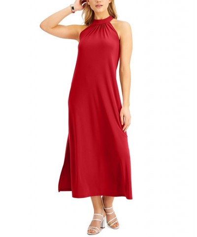 Halter Maxi Dress Red $33.79 Dresses