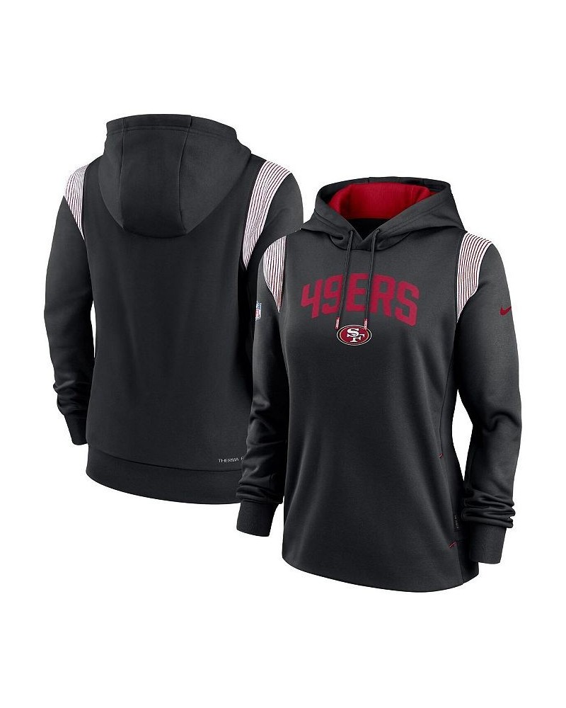 Women's Black San Francisco 49ers Sideline Stack Performance Pullover Hoodie Black $38.00 Sweatshirts