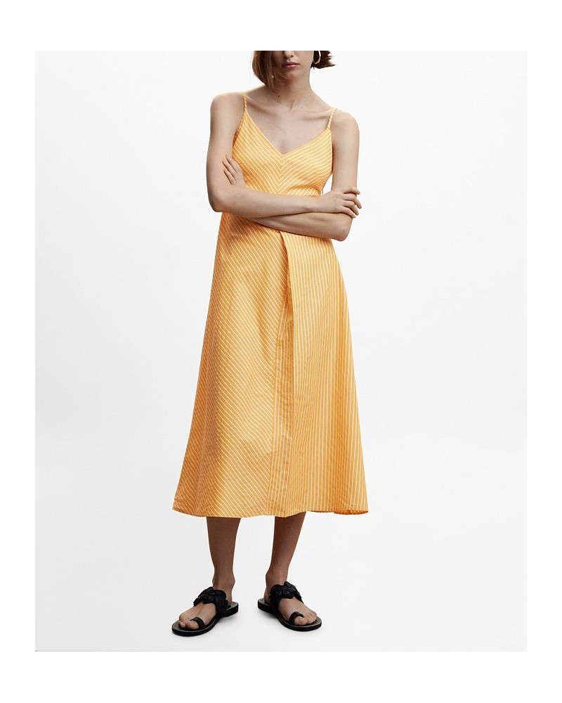 Women's Striped Strap Dress Yellow $32.00 Dresses