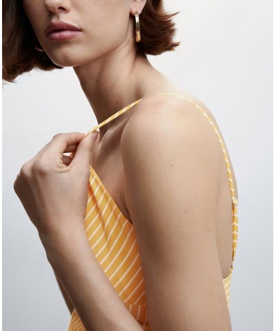 Women's Striped Strap Dress Yellow $32.00 Dresses