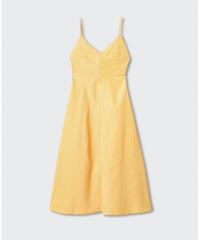 Women's Striped Strap Dress Yellow $32.00 Dresses