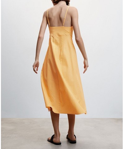 Women's Striped Strap Dress Yellow $32.00 Dresses