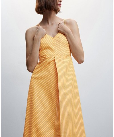 Women's Striped Strap Dress Yellow $32.00 Dresses