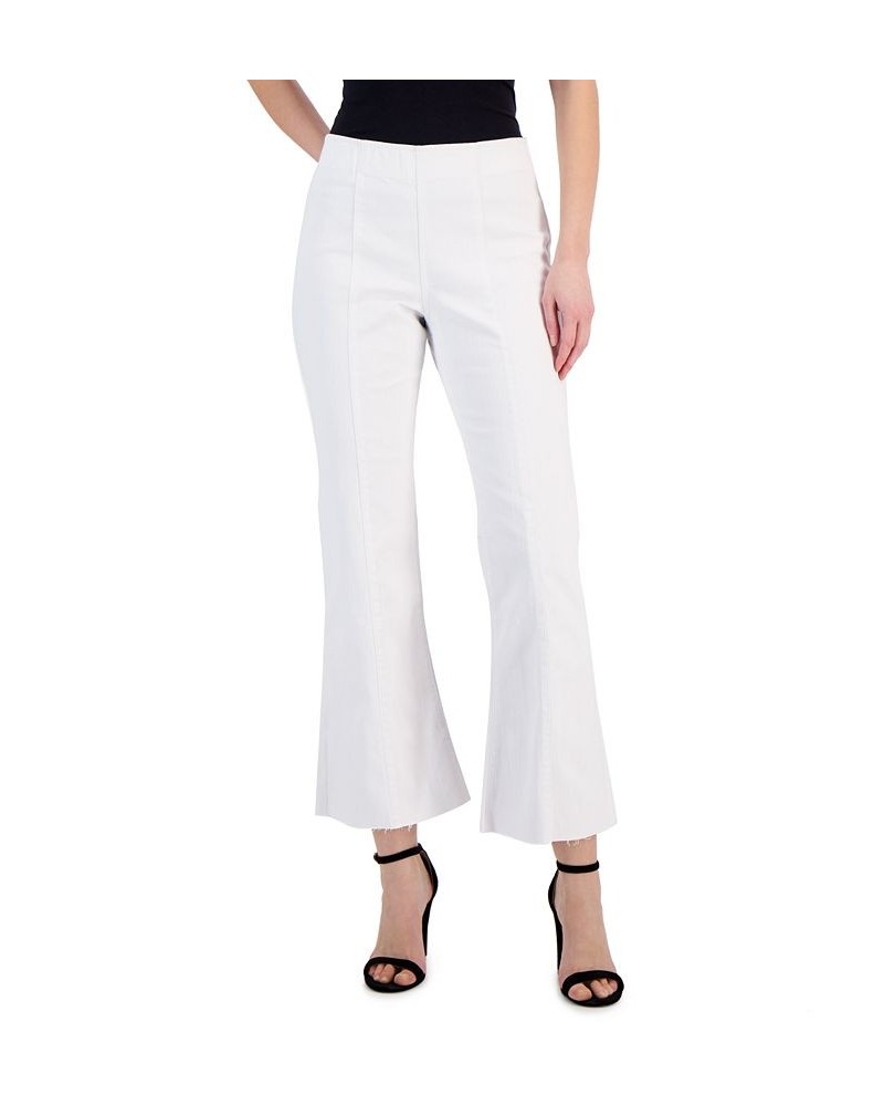 Women's High-Rise Pull-On Flared Cropped Jeans White $25.19 Jeans