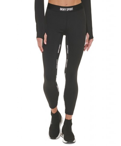 Women's Performance Elastic Mid-Rise Logo Leggings Black/black $19.24 Pants