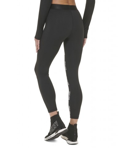 Women's Performance Elastic Mid-Rise Logo Leggings Black/black $19.24 Pants
