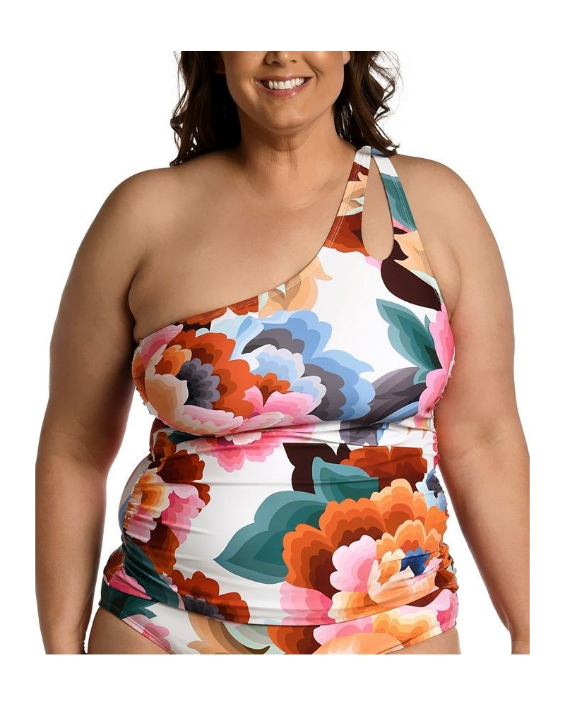 Plus Size Floral Rhythm One-Shoulder Tankini Plus & Bottoms Floral Multi $43.20 Swimsuits