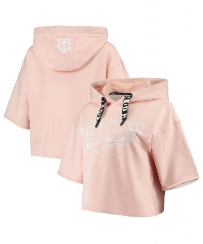 Women's Pink Minnesota Twins The Emma Half-Sleeve Pullover Hoodie Pink $41.59 Sweatshirts