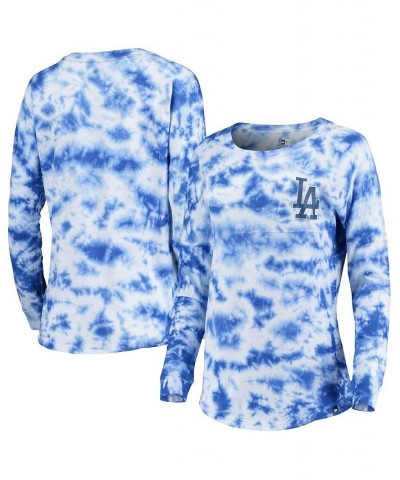 Women's Royal Los Angeles Dodgers Tie-Dye Long Sleeve T-shirt Royal $24.84 Tops