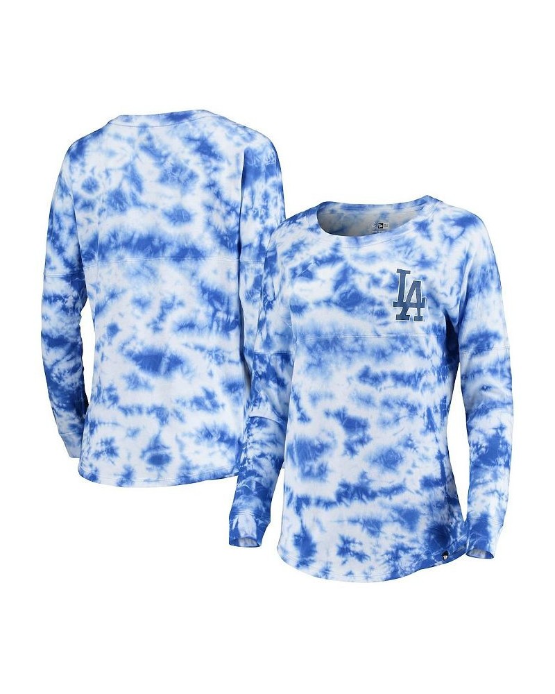 Women's Royal Los Angeles Dodgers Tie-Dye Long Sleeve T-shirt Royal $24.84 Tops