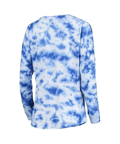 Women's Royal Los Angeles Dodgers Tie-Dye Long Sleeve T-shirt Royal $24.84 Tops