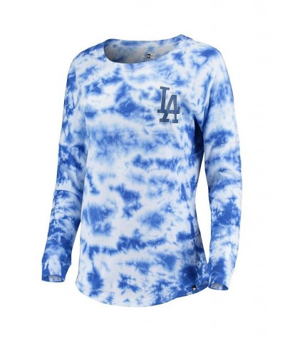 Women's Royal Los Angeles Dodgers Tie-Dye Long Sleeve T-shirt Royal $24.84 Tops