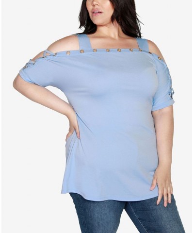 Plus Size Cold Shoulder Top Bluebell $21.19 Tops
