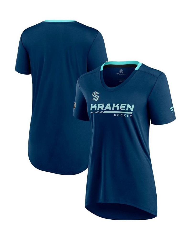 Women's Navy Seattle Kraken Authentic Pro Locker Room T-shirt Navy $23.00 Tops