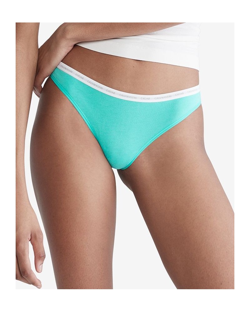 CK One Cotton Singles Thong Underwear QD3783 Aqua Green $10.95 Panty
