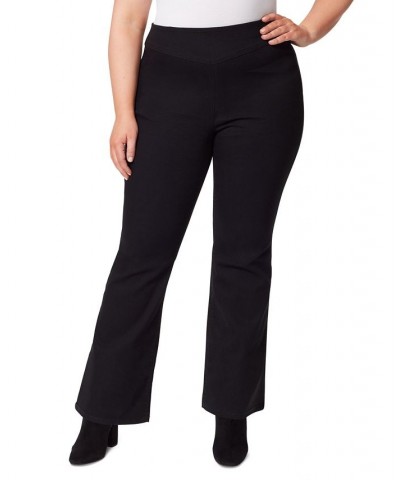 Trendy Plus Size Pull-On Flare Jeans Black $20.70 Jeans
