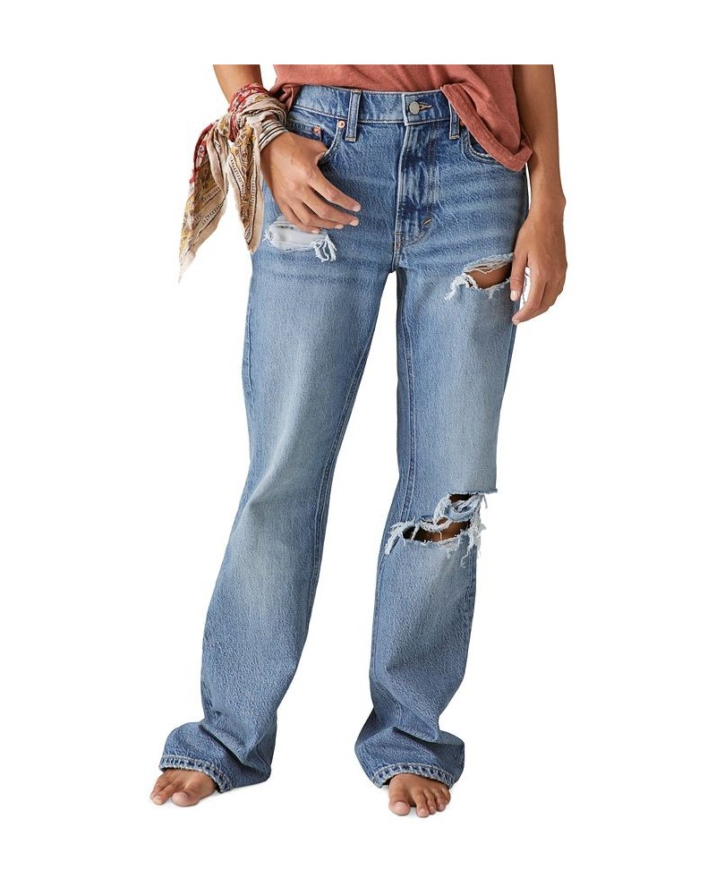 Women's Ripped Boyfriend Flare Jeans Mercury Patch $55.49 Jeans