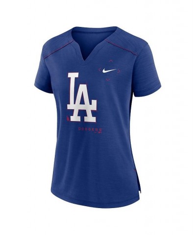 Women's Royal Los Angeles Dodgers Pure Pride Boxy Performance Notch Neck T-shirt Royal $26.09 Tops