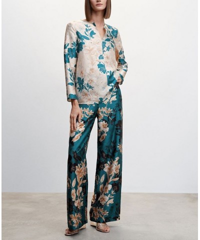 Women's Floral Satin Blouse Ecru $38.70 Tops