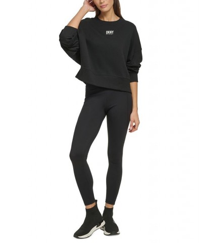 Women’s Oversized Cotton Crewneck Pullover Sweatshirt Black $15.90 Sweatshirts