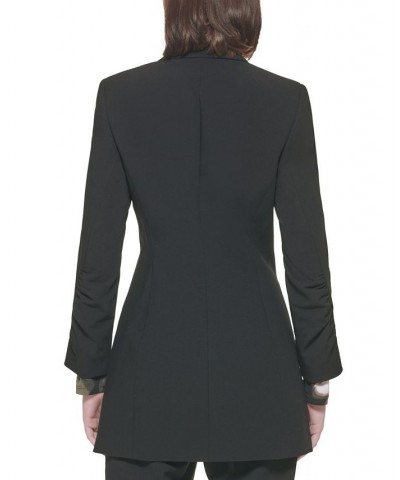 Petite Scrunched-Sleeve Open-Front Blazer Black $41.10 Jackets