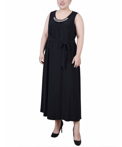 Plus Size Ankle Length Sleeveless Dress Black $19.26 Dresses