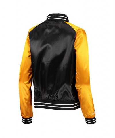 Women's Black Pittsburgh Steelers Team 2.0 Satin Raglan Full-Snap Jacket $36.00 Jackets